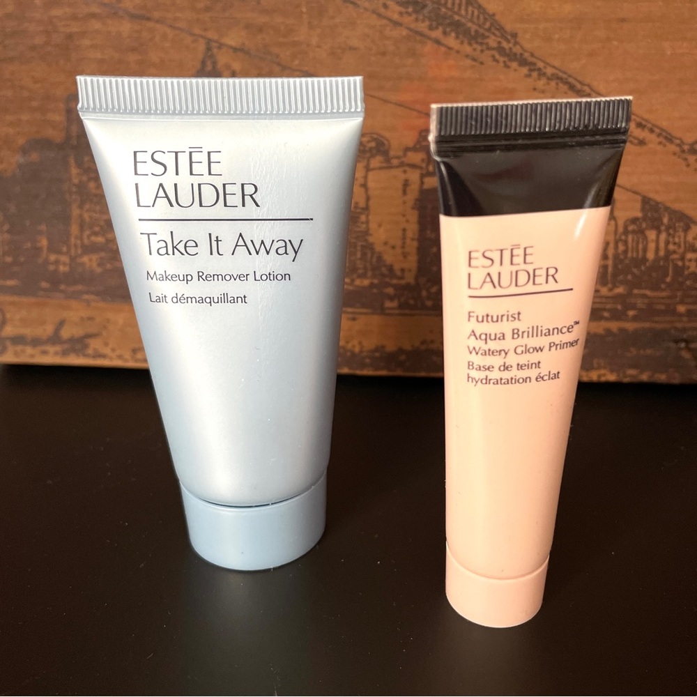 Estée Lauder 2pc skin care travel size primer+ makeup remover set new!